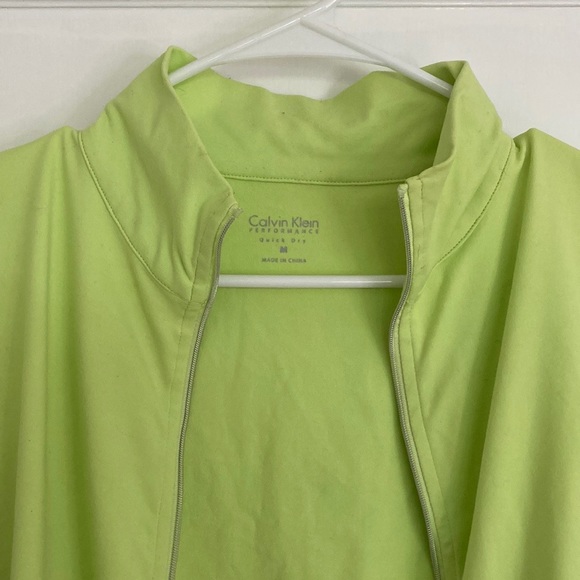 Calvin Klein Scrunched Lime Green Zip Up Sweatshirt - Picture 10 of 16